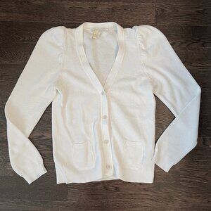 Ted Baker Woman's Kimbaly Puff Sleeve Ivory Cardigan-Size 6 (Ted 2)
